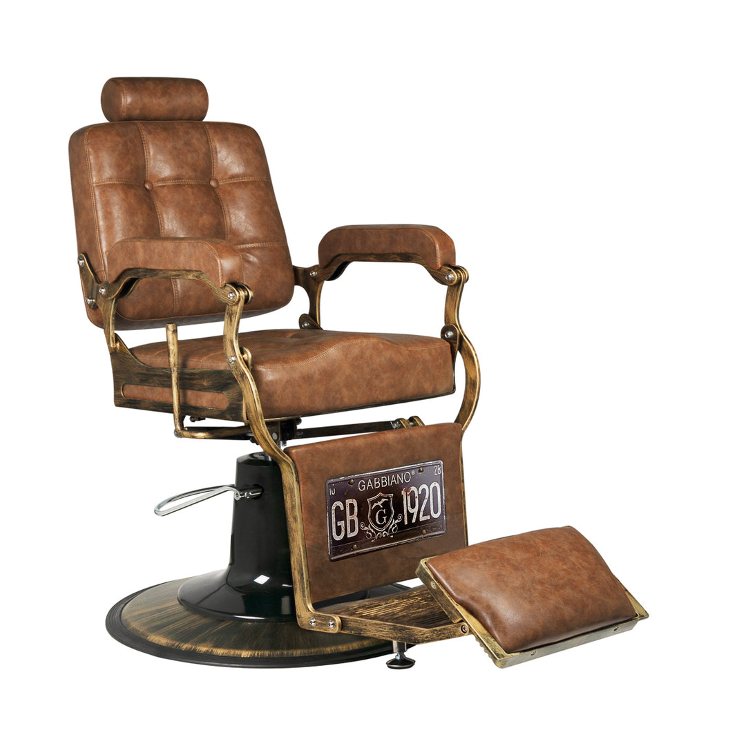 Barberstoel Gabbiano Boss Vintage Leer Lichtbruin