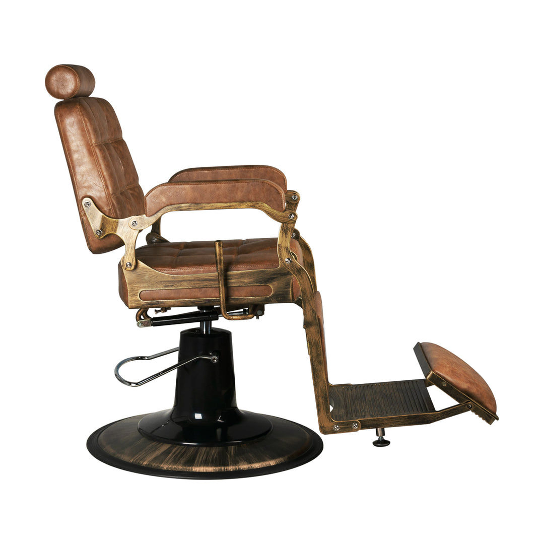 Barberstoel Gabbiano Boss Vintage Leer Lichtbruin