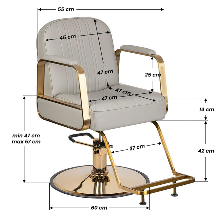 Kappersstoel Gabbiano Acri Goud Beige 7