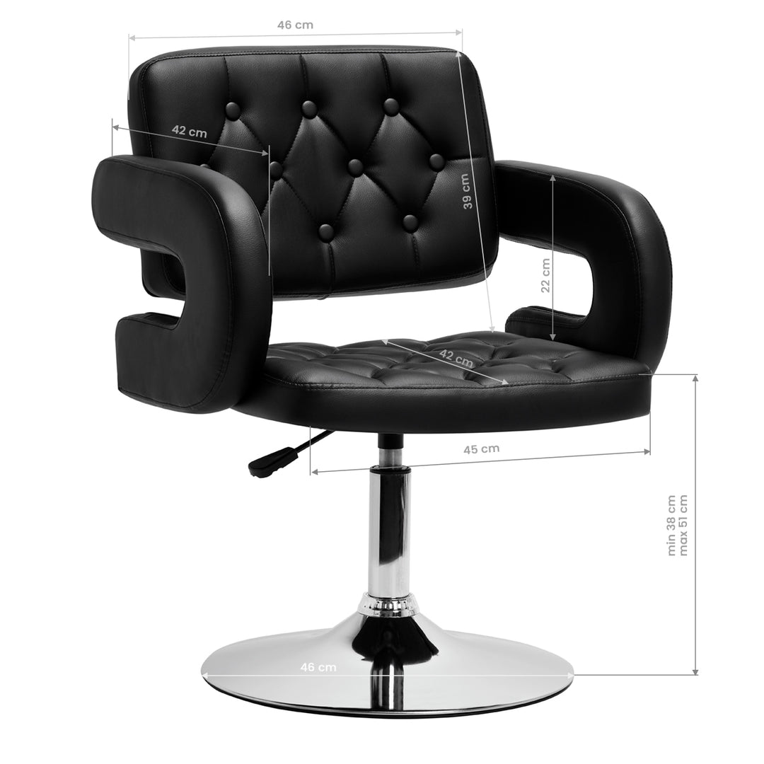 Kappersstoel Hair System QS-B1801 Zwart 8