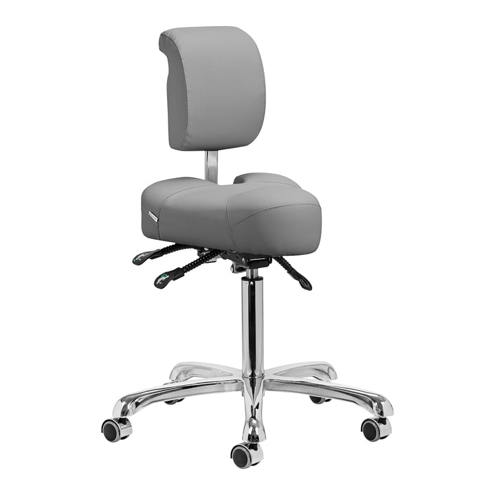 Tabouret met Rugleuning en Kantelbare Zitting Giovanni 1005 Grijs