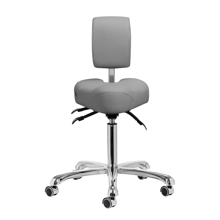 Tabouret met Rugleuning en Kantelbare Zitting Giovanni 1005 Grijs
