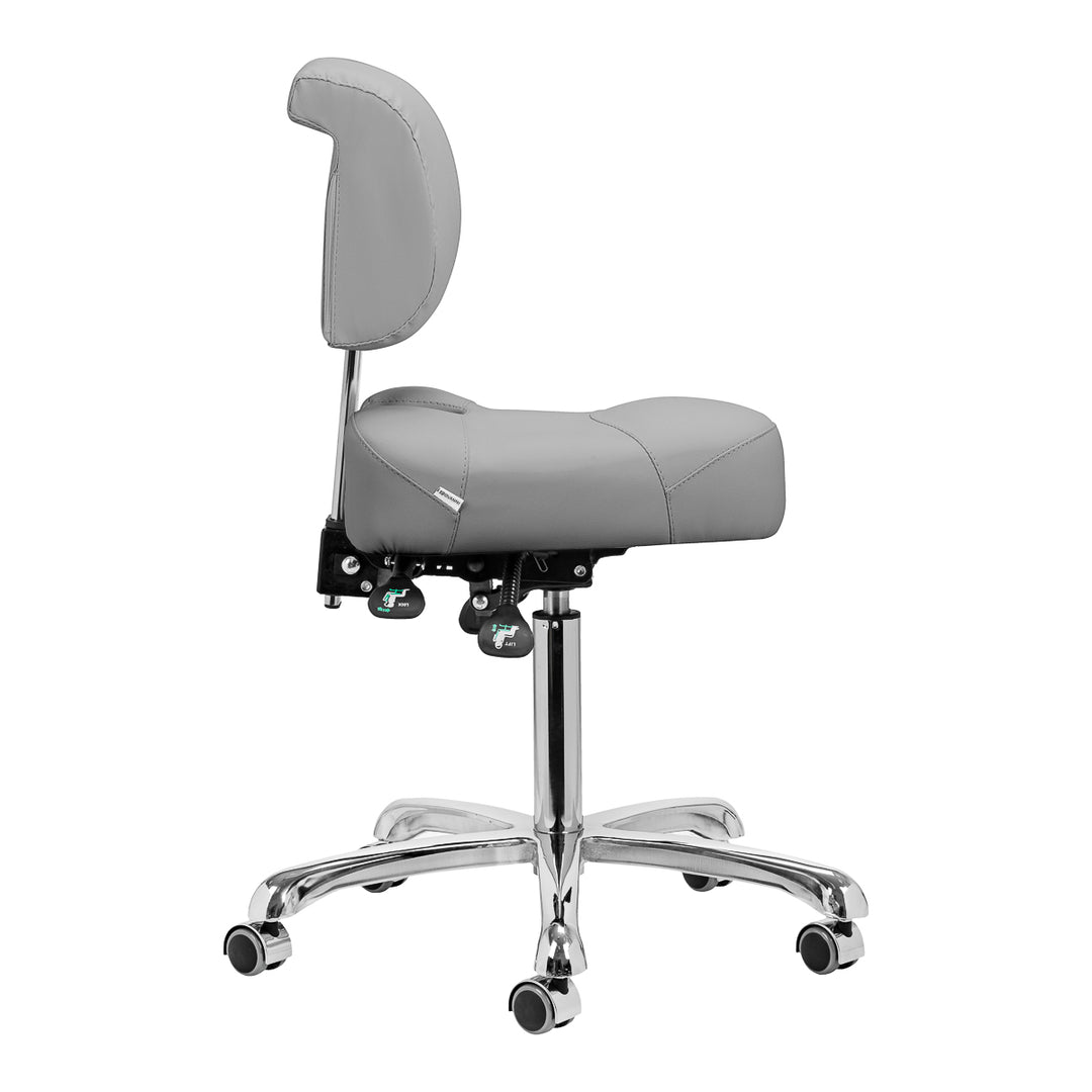 Tabouret met Rugleuning en Kantelbare Zitting Giovanni 1005 Grijs