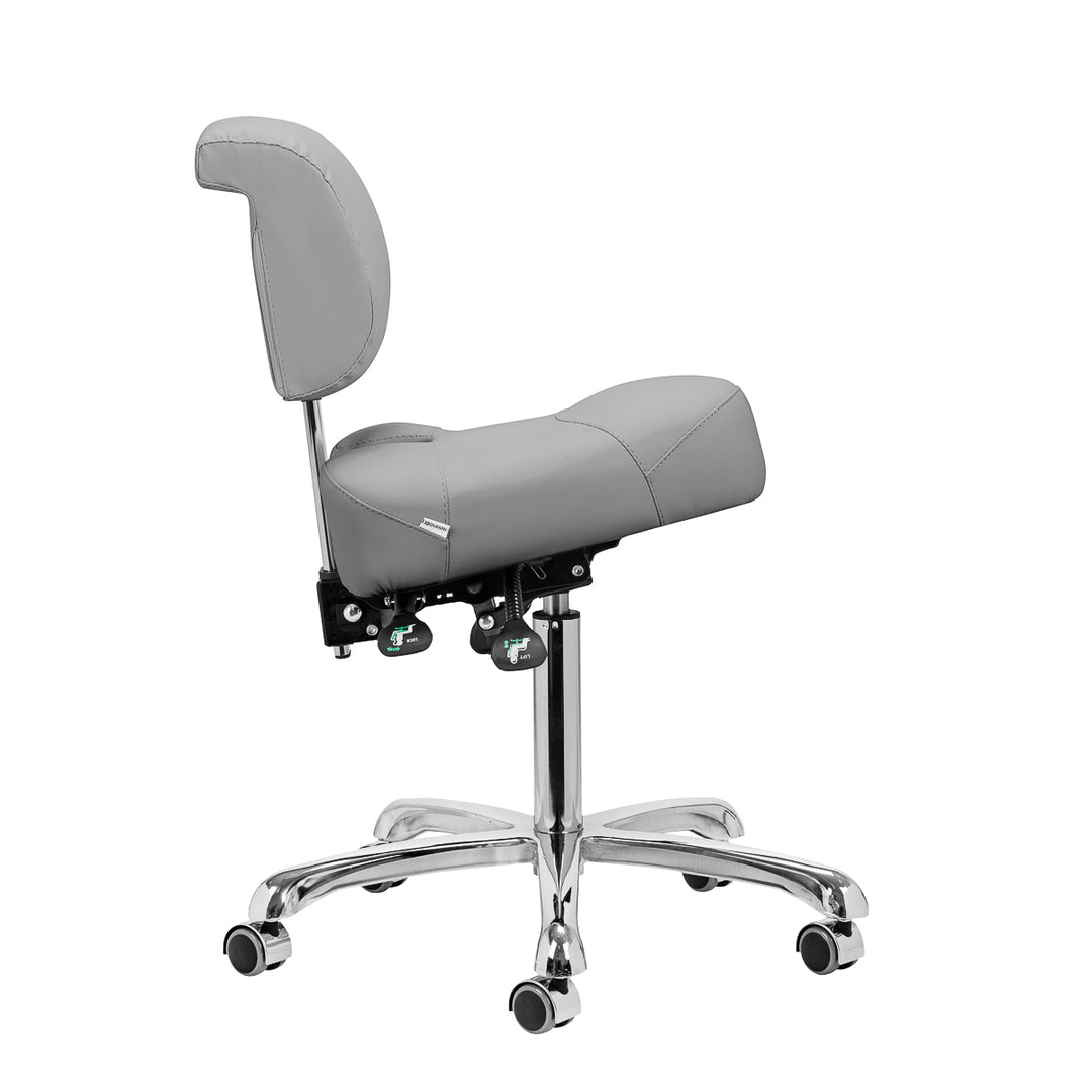 Tabouret met Rugleuning en Kantelbare Zitting Giovanni 1005 Grijs