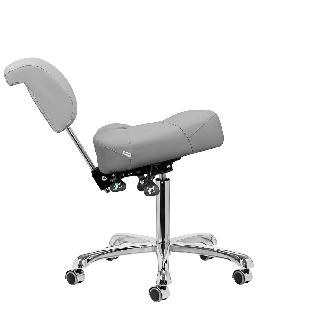 Tabouret met Rugleuning en Kantelbare Zitting Giovanni 1005 Grijs
