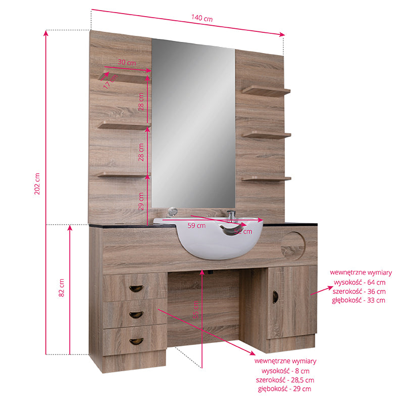Kaptafel Kapperssalon met Wastafel QT-001A 8