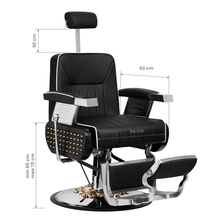 Barberstoel Gabbiano Livio Zwart 3