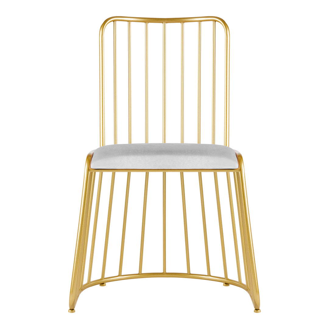 Stoel Fluweel MT-307 Goud Grijs 3