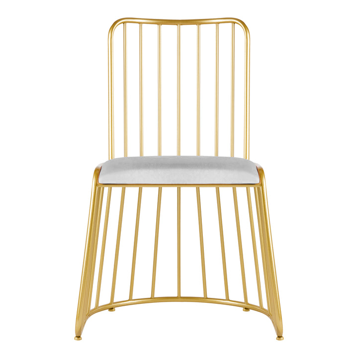 Stoel Fluweel MT-307 Goud Grijs 3