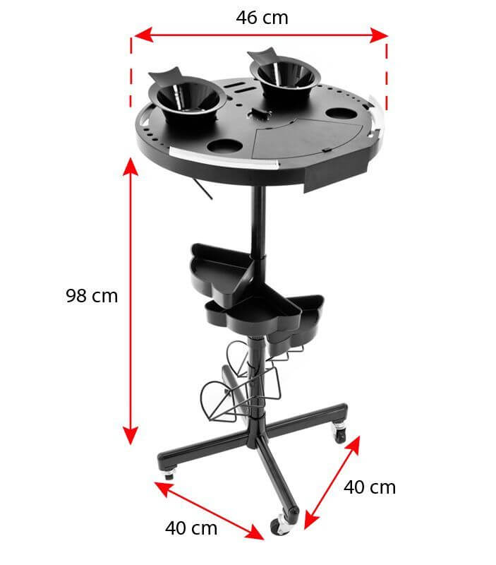 Kapper Werktafel Gabbiano 175 Timer Zwart 7