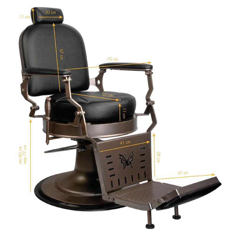 Kappersstoel Barber Gabbiano Star Zwart