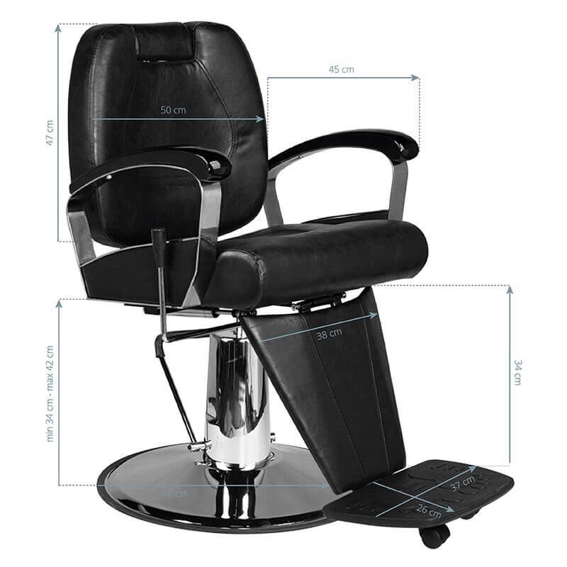 Kappersstoel Barber Hair System SM101 Zwart