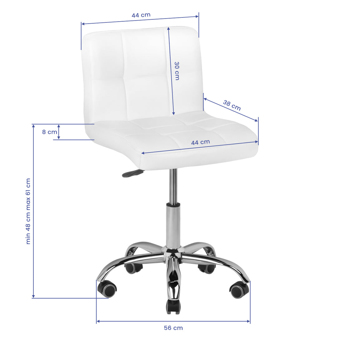 Salonstoel met Wielen Verstelbaar A-5299 Wit