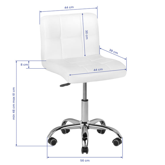 Salonstoel met Wielen Verstelbaar A-5299 Wit
