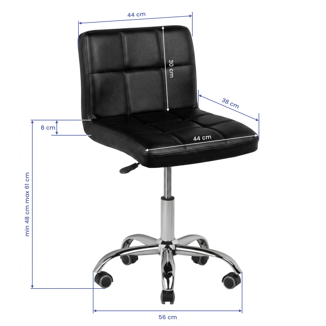 Salonstoel met Wielen Verstelbaar A-5299 Zwart - afbeelding 2