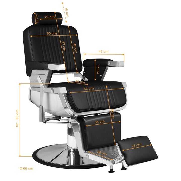 Barberstoel Hair System Royal X Zwart - afbeelding 7