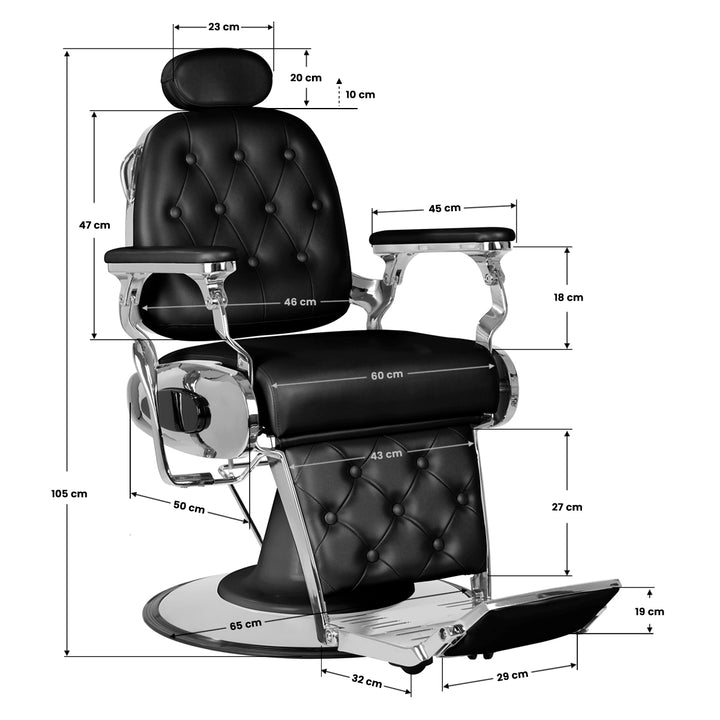 Barberstoel Gabbiano Francesco Zwart - afbeelding 12