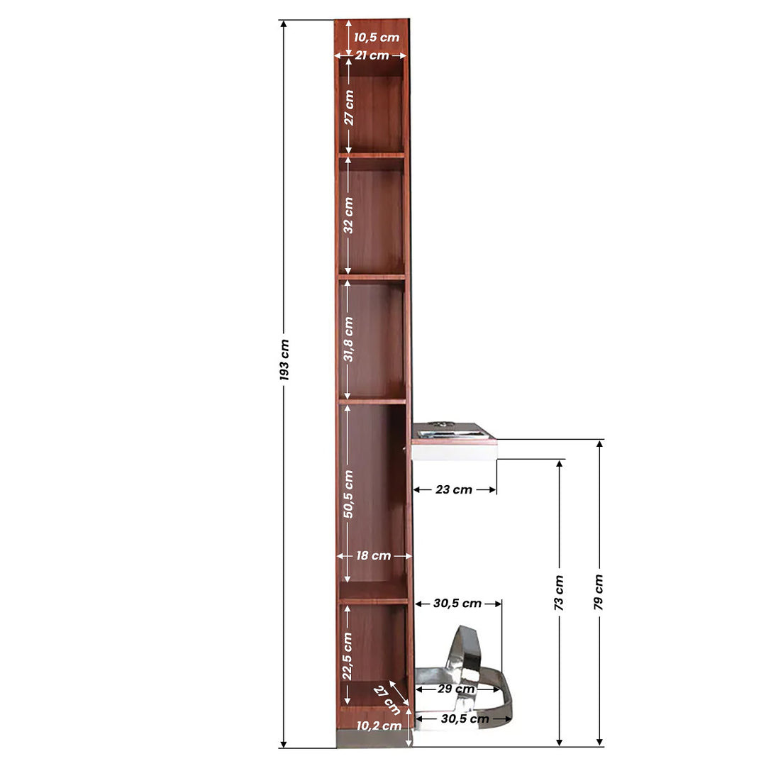 Kaptafel Kapperssalon Gabbiano B058 Kersenhout - afbeelding 8