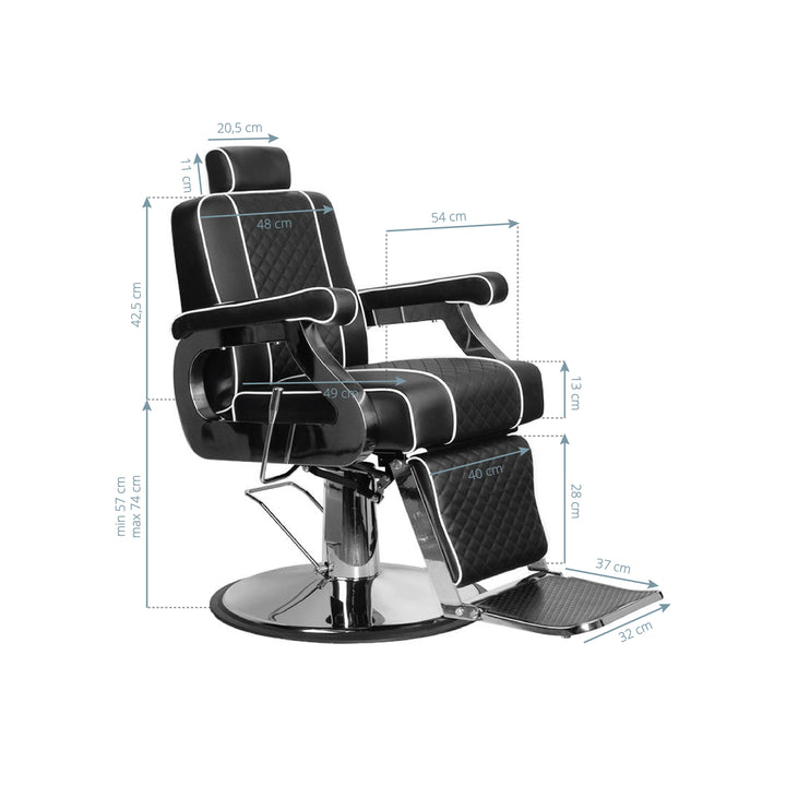 Barberstoel Gabbiano Paulo Zwart - afbeelding 7