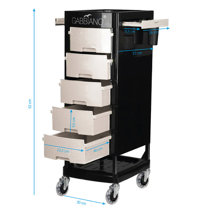 Werkwagen Kapper Gabbiano FT65 Zwart-Wit - afbeelding 5