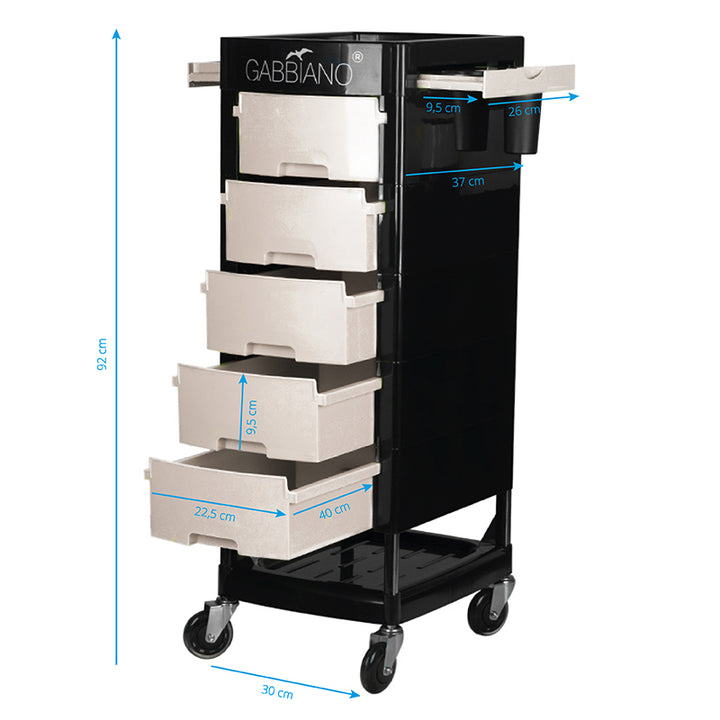 Werkwagen Kapper Gabbiano FT65 Zwart-Wit - afbeelding 5