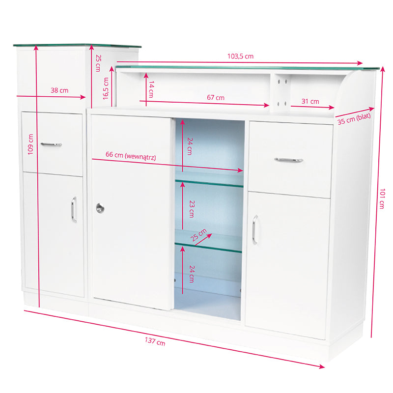 Receptiebalie Gabbiano Q-0333 Wit - afbeelding 8