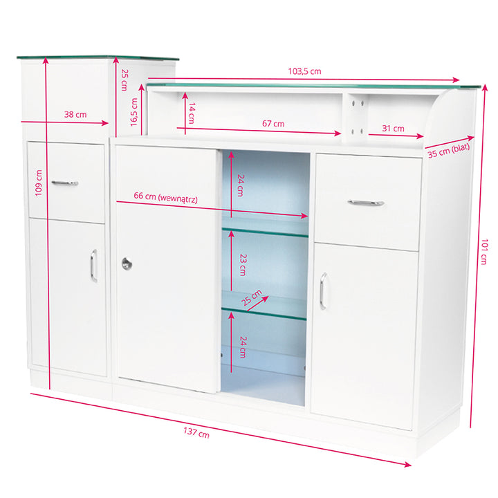 Receptiebalie Gabbiano Q-0333 Wit - afbeelding 8