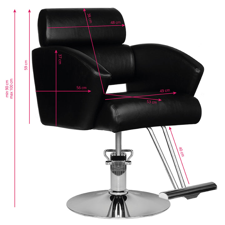 Kappersstoel Hair System HS02 Zwart - afbeelding 6