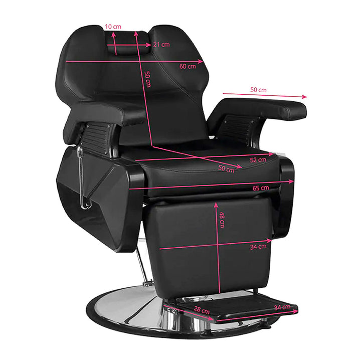 Barberstoel Hair System New York Zwart - afbeelding 7
