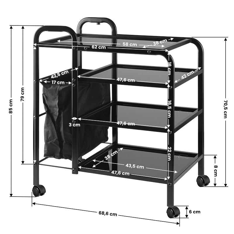 Roltafel Giovanni 1031 Zwart - afbeelding 6