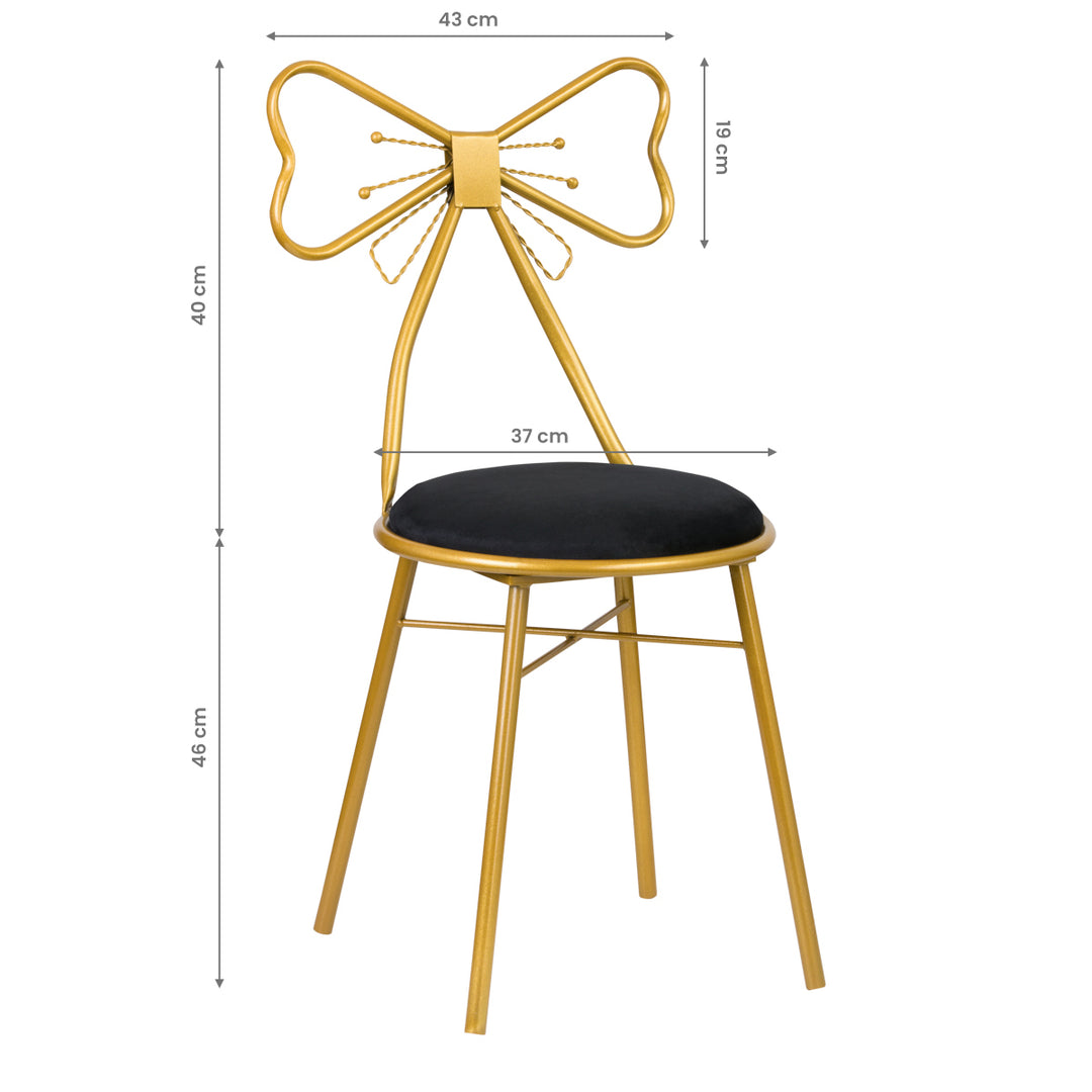 Cosmetische stoel DT2 Goud-Zwart 3