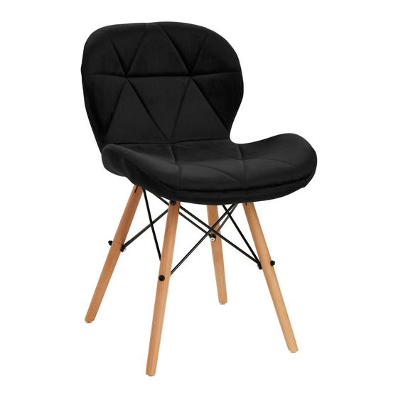 Salonstoel Fluweel Hout 4Rico QS-186 Zwart