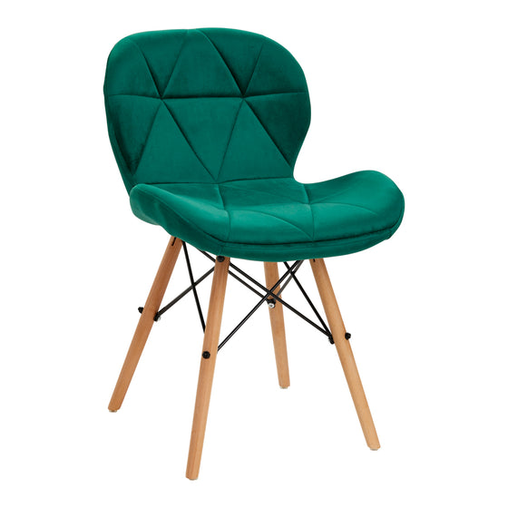 Salonstoel Fluweel Hout 4Rico QS-186 Groen