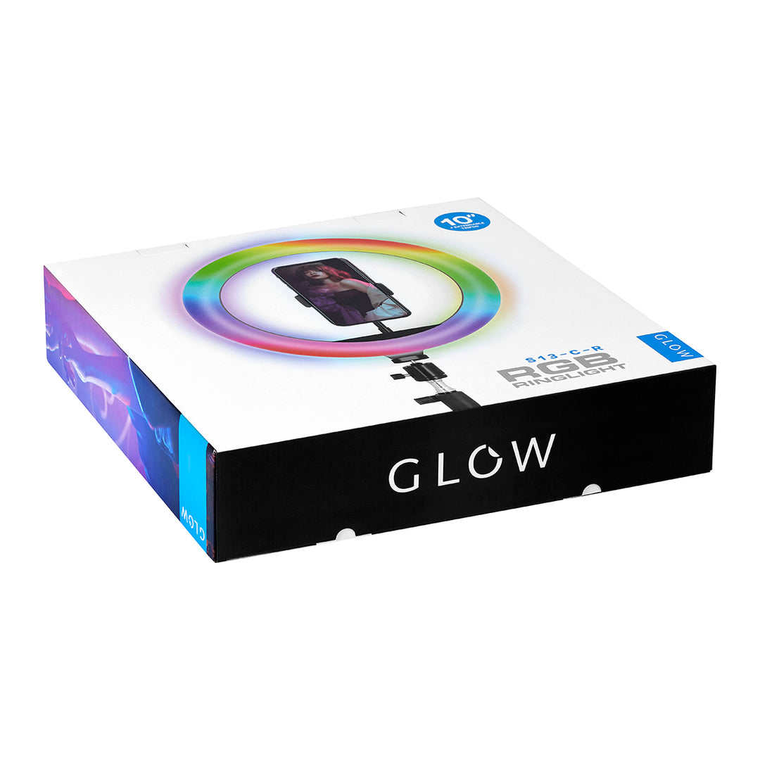 Ringlamp Glow 10" met statief 10W Zwart RGB 14