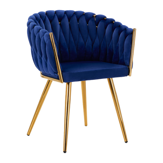 Salonstoel Fluweel Metaal 4Rico QS-GW06G Blauw