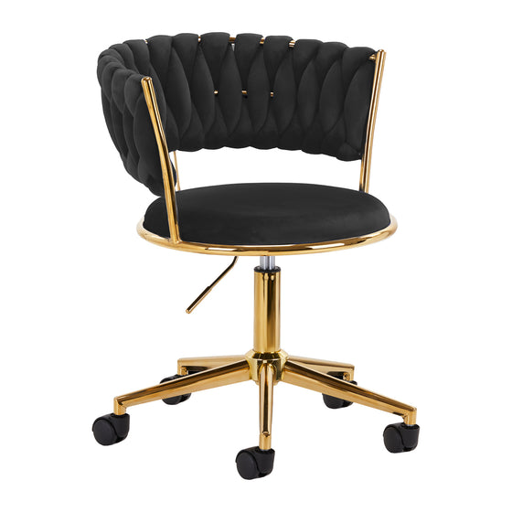 Salonstoel met Wielen Fluweel 4Rico QS-GW01G Zwart