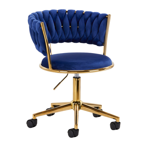 Salonstoel met Wielen Fluweel 4Rico QS-GW01G Blauw
