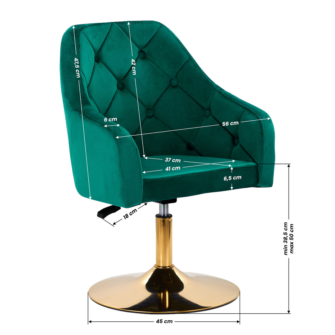 Draaistoel 4Rico QS-BL14G Fluweel Groen 9