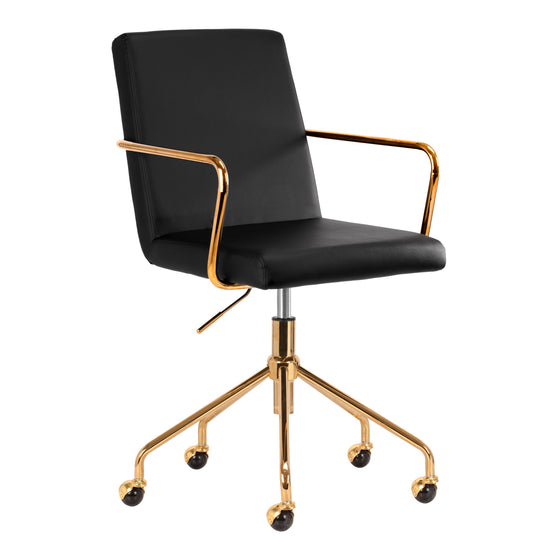 Salonstoel met Wielen QS-OF211G Goud-Zwart