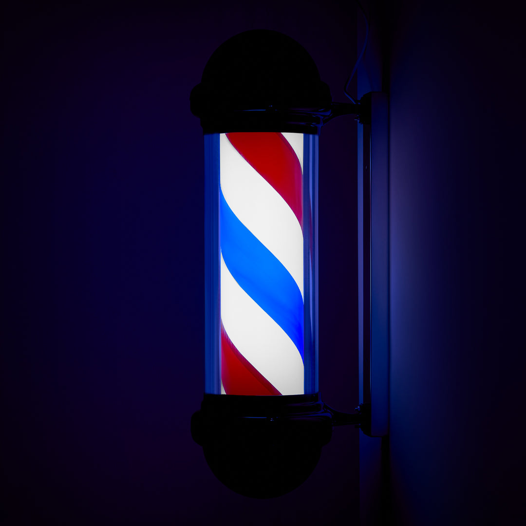 Barber Pole Verlicht en Draaiend Gabbiano BB-02 Zwart - afbeelding 2