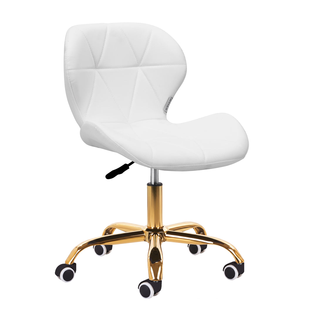 Salonstoel met Wielen Verstelbaar 4Rico QS-06 Goud-Wit