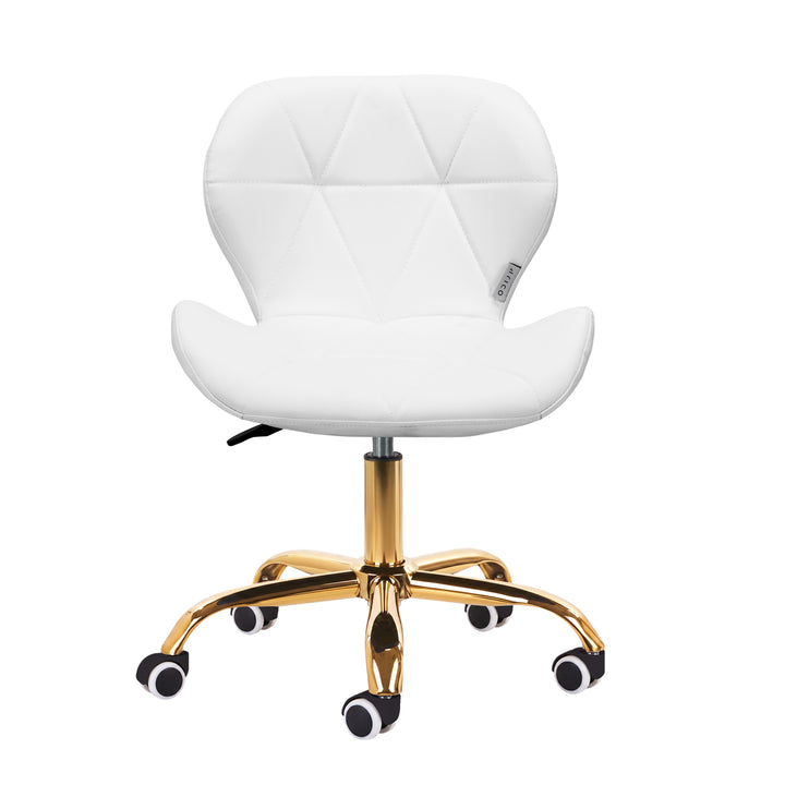 Salonstoel met Wielen Verstelbaar 4Rico QS-06 Goud-Wit - afbeelding 2
