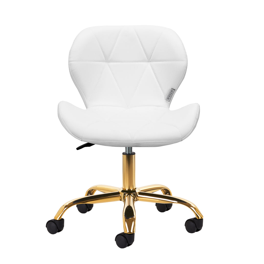 Salonstoel met Wielen Verstelbaar 4Rico QS-06 Goud-Wit
