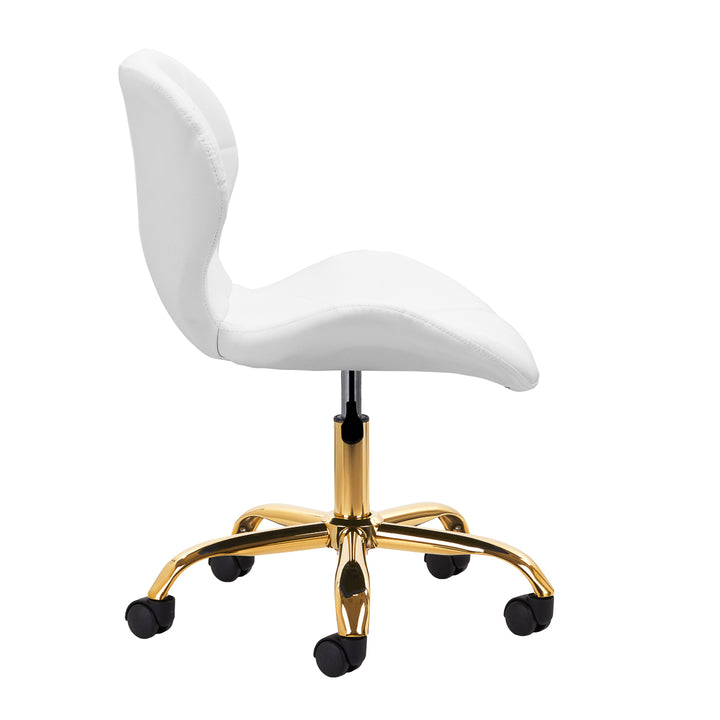 Salonstoel met Wielen Verstelbaar 4Rico QS-06 Goud-Wit