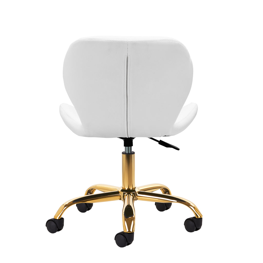 Salonstoel met Wielen Verstelbaar 4Rico QS-06 Goud-Wit