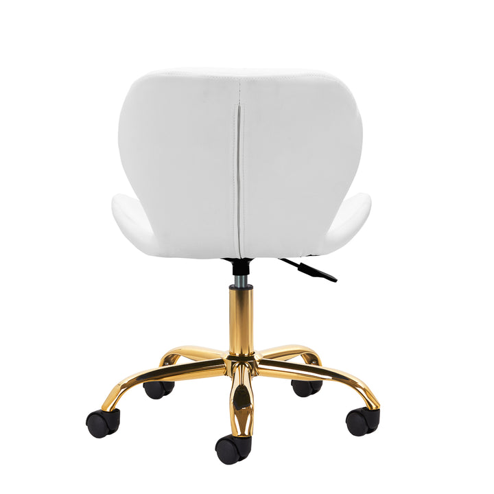 Salonstoel met Wielen Verstelbaar 4Rico QS-06 Goud-Wit