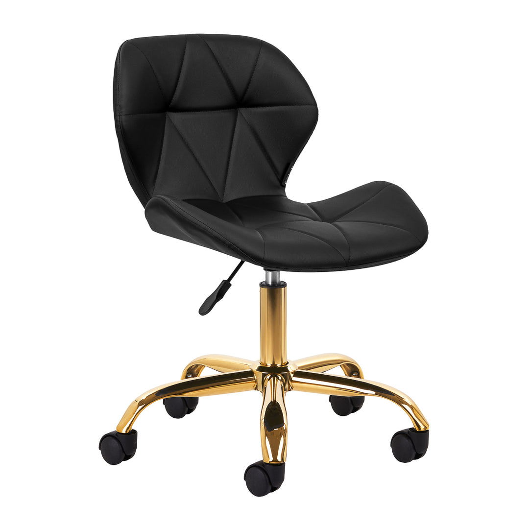 Salonstoel met Wielen Verstelbaar 4Rico QS-06 Goud-Zwart