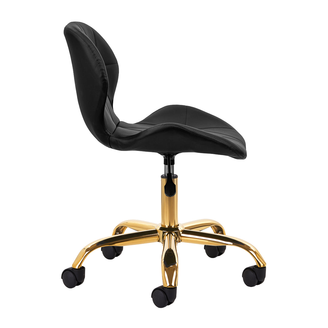 Salonstoel met Wielen Verstelbaar 4Rico QS-06 Goud-Zwart