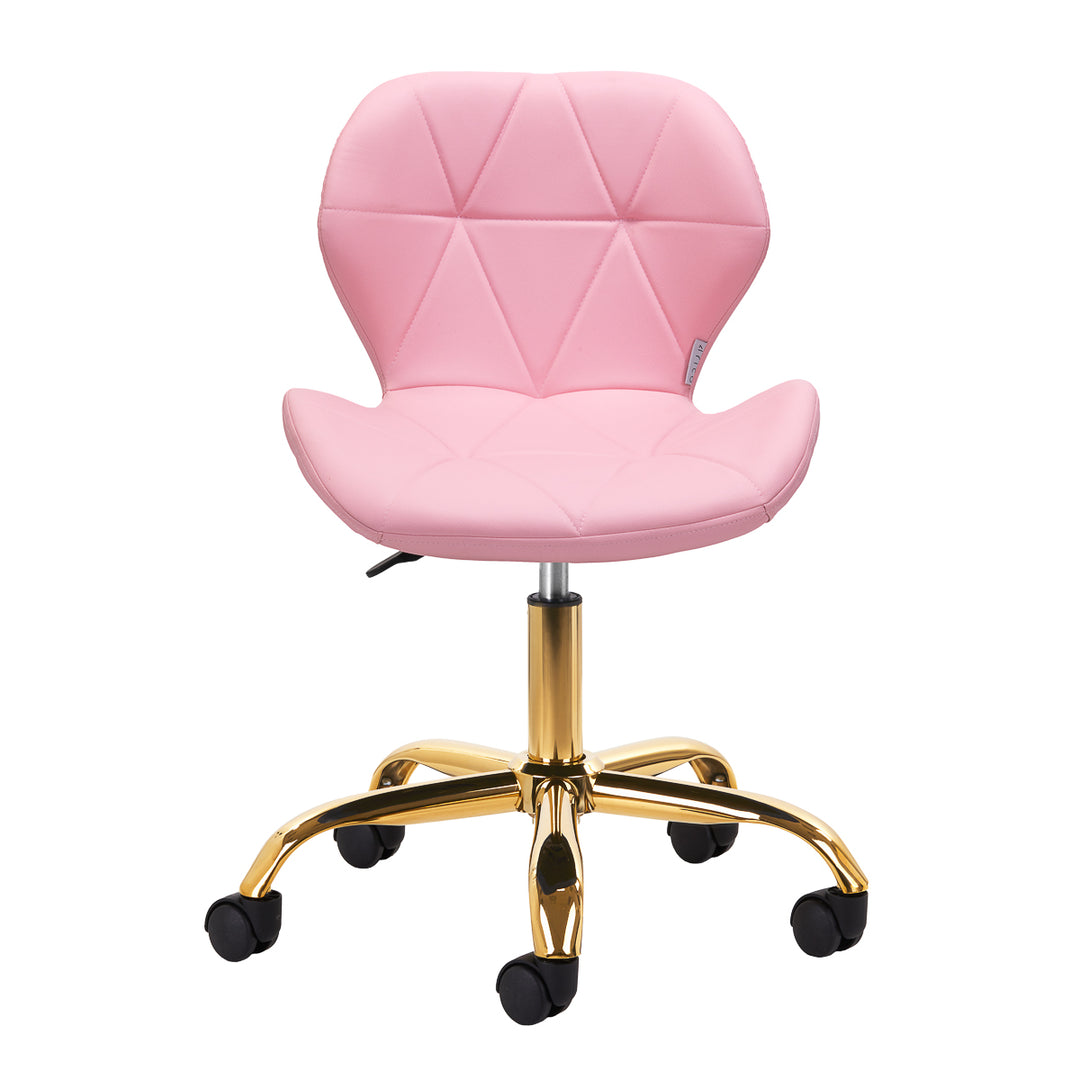 Salonstoel met Wielen Verstelbaar 4Rico QS-06 Goud-Roze