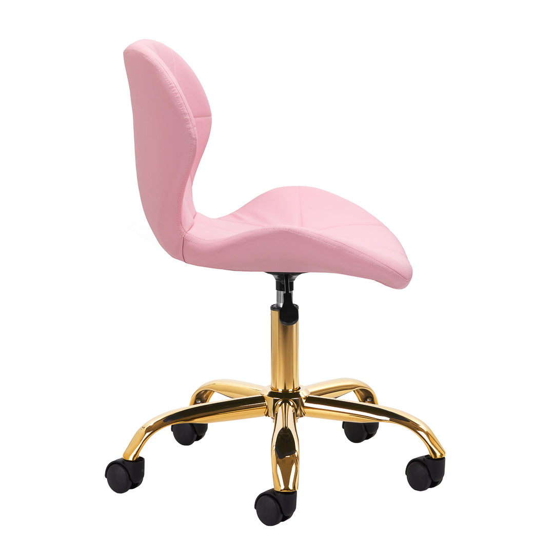Salonstoel met Wielen Verstelbaar 4Rico QS-06 Goud-Roze